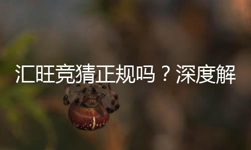 汇旺竞猜正规吗?深度解析其安全性与可靠性