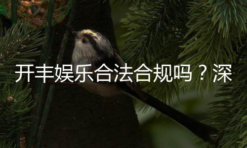 开丰娱乐合法合规吗?深度解析其运营资质与玩家保障