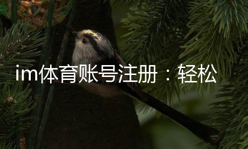im体育账号注册：轻松完成三步快速开户指南
